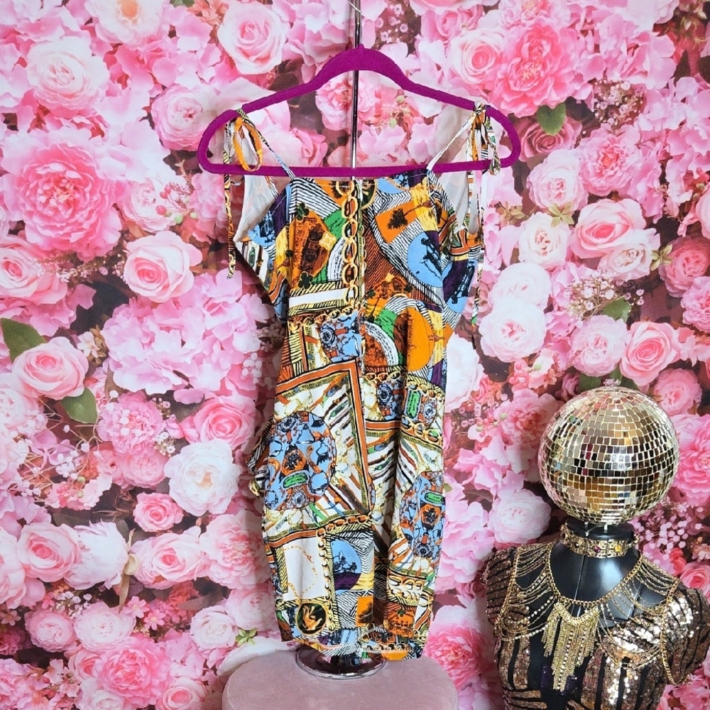 THE SANG multicolor mini dress sz Medium, like new condition - Picture 3 of 7